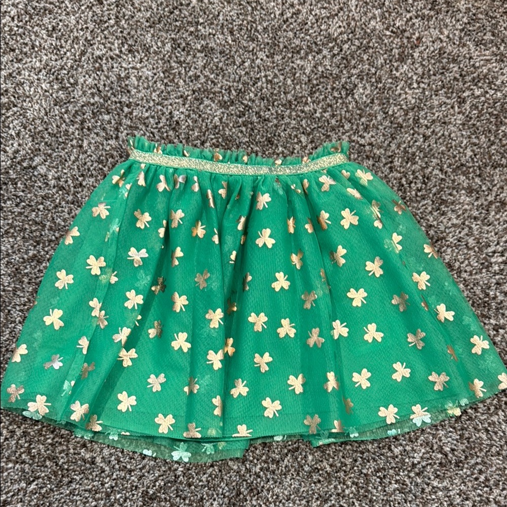 Cat & Jack Green Skirt with Gold Accents